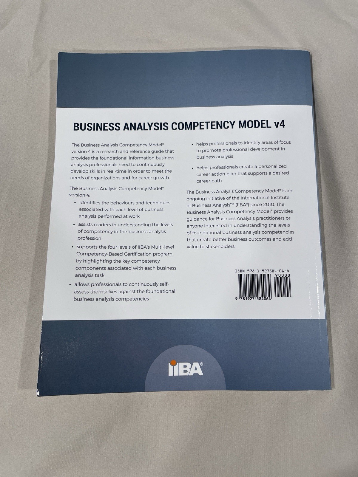 Business Analysis Competency Model Version 4 v4 – Comprehensive Edition IIBA