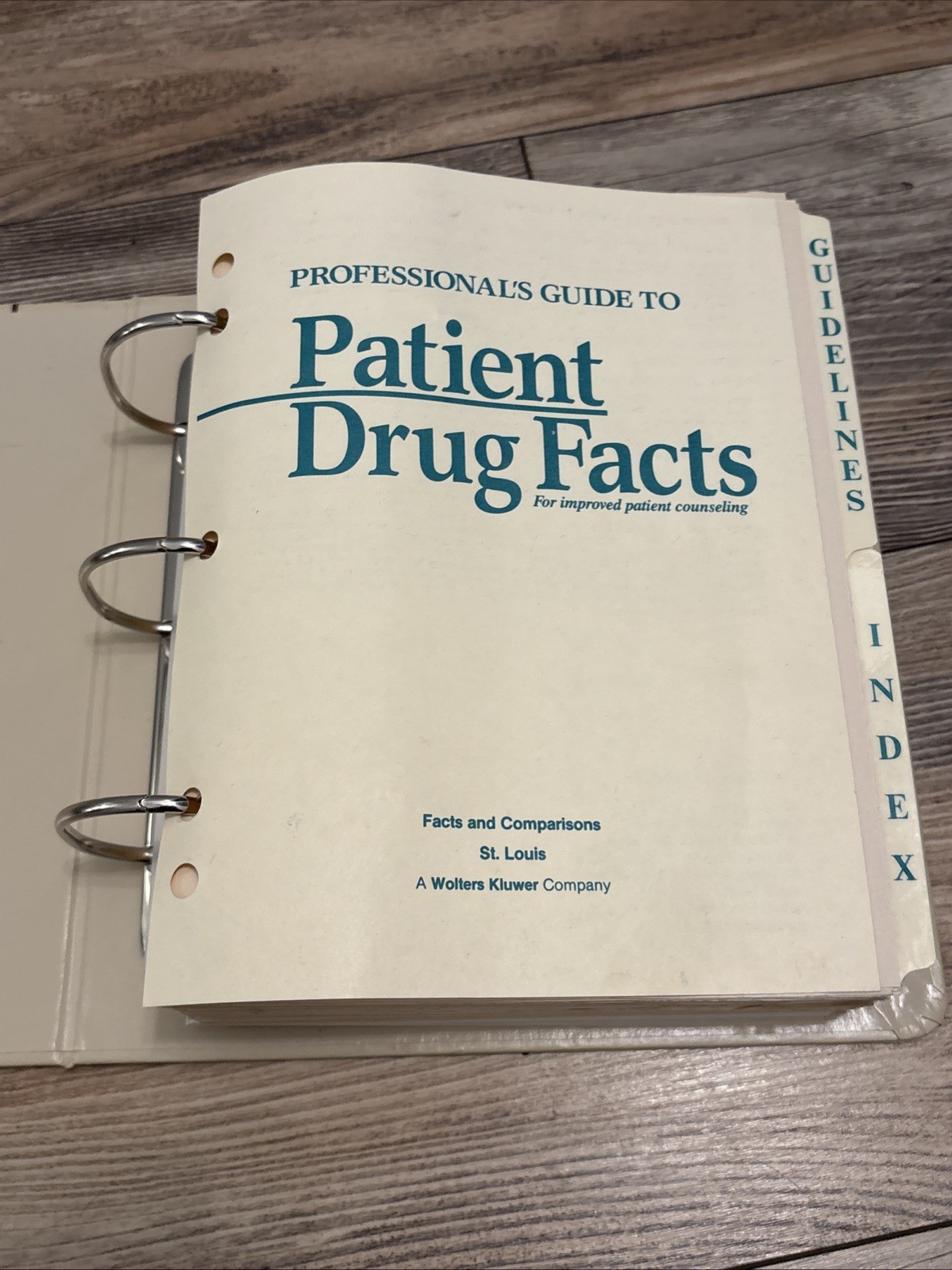 Professionals Guide To Patient Drug Facts And Comparisons 1995 Wolters Kluwer Co