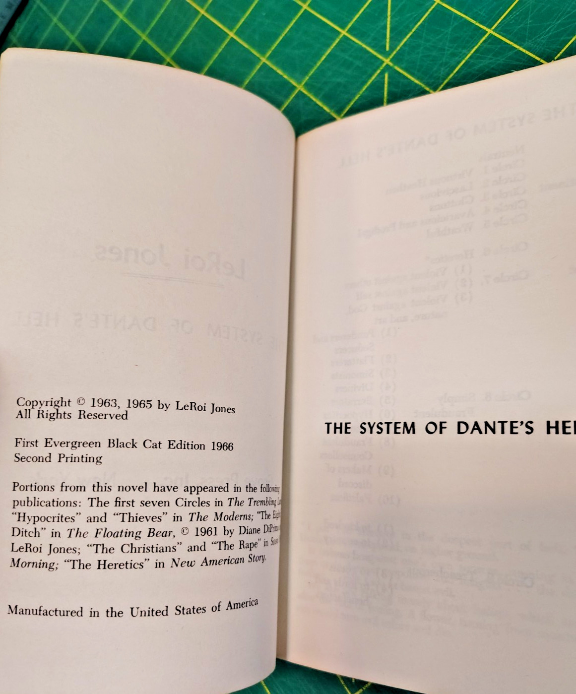 The System of Dante’s Hell LeRoi Jones Grove Evergreen Black Cat PB 1966 2nd Pri