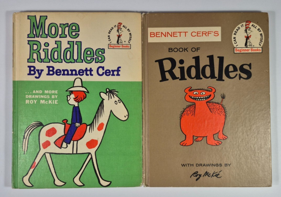 Lot of 2 Bennett Cerf’s 1960 Book Of RIDDLES Drawing by Roy McKie By Dr. Suess