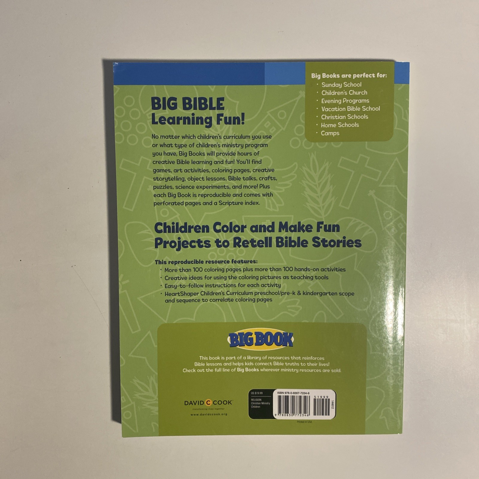 Big Book of Bible Story Coloring Activities for Early Childhood – paperback …