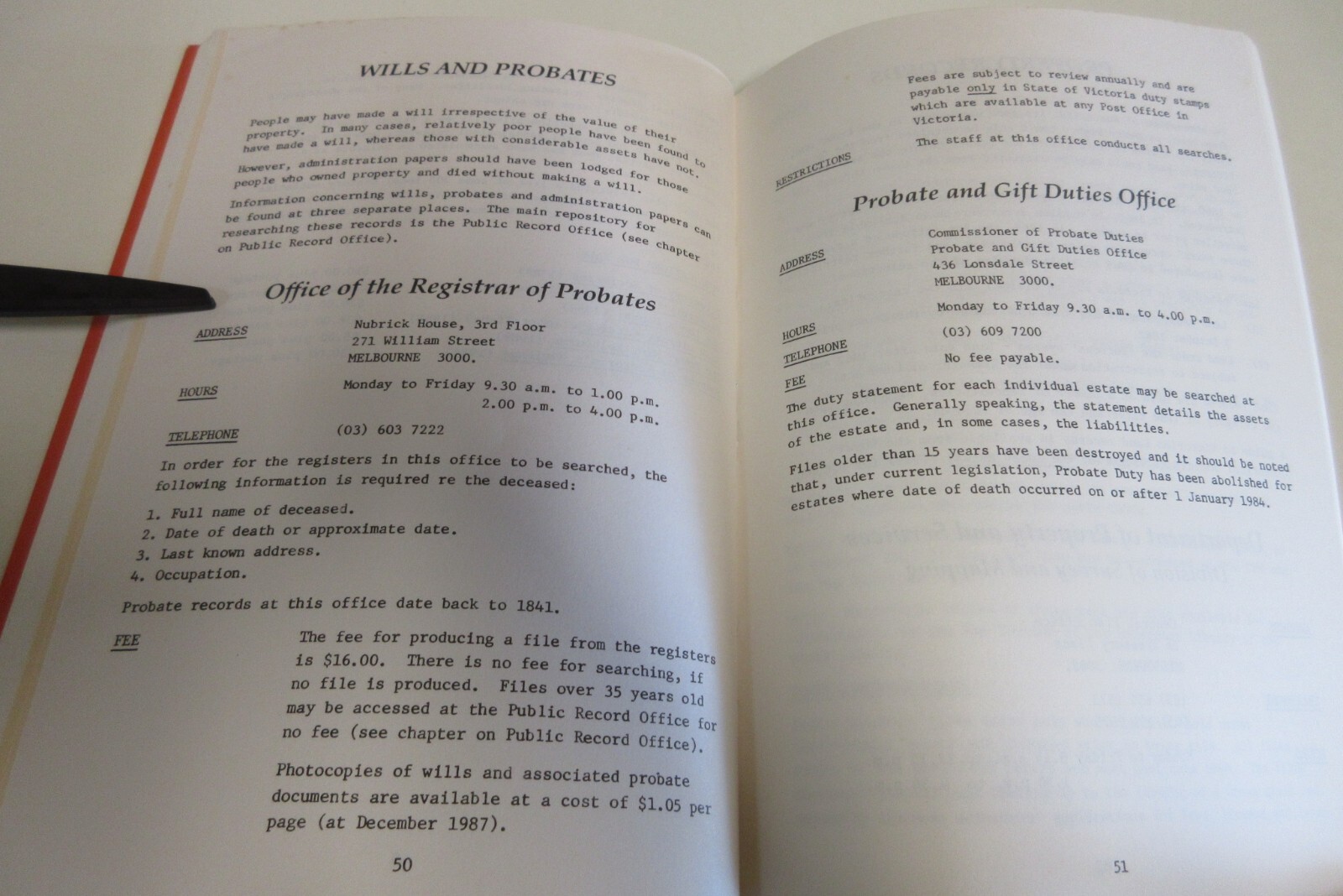 Family and Local History Sources in Victoria – Brown et al. – 106 Pages – 1990