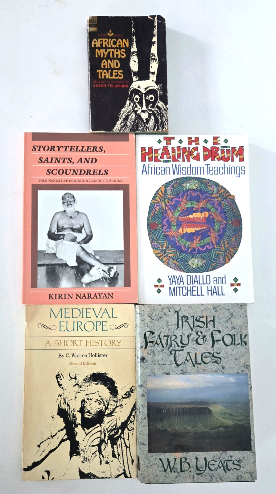 Lot of 5 WORLDWIDE MYTHS & LEGENDS BOOKS Spiritual Africa Europe Hindu Religion