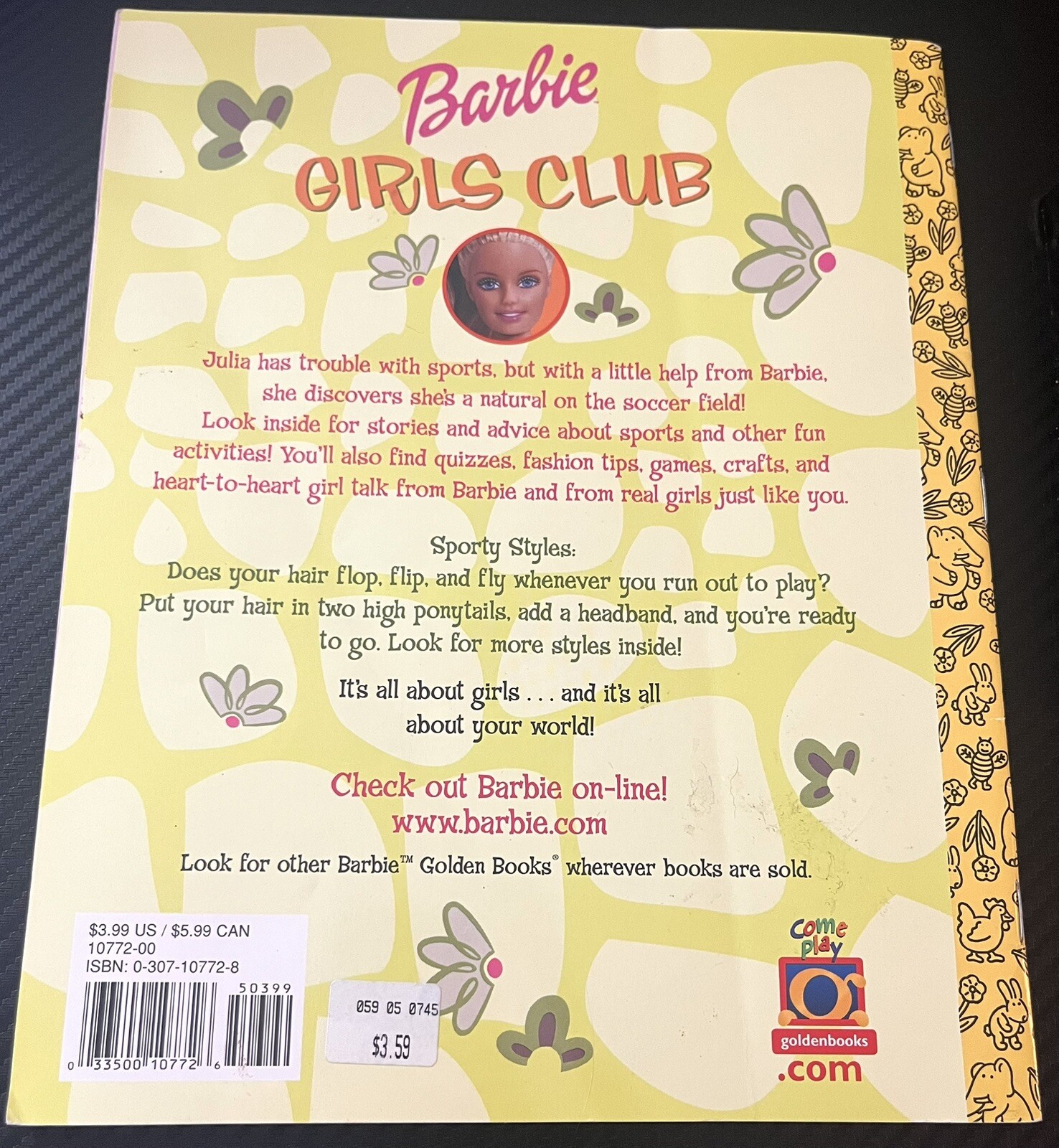 Barbie Girls Club 2001 Sports Edition Golden Books 1st Edition Get In The Game!