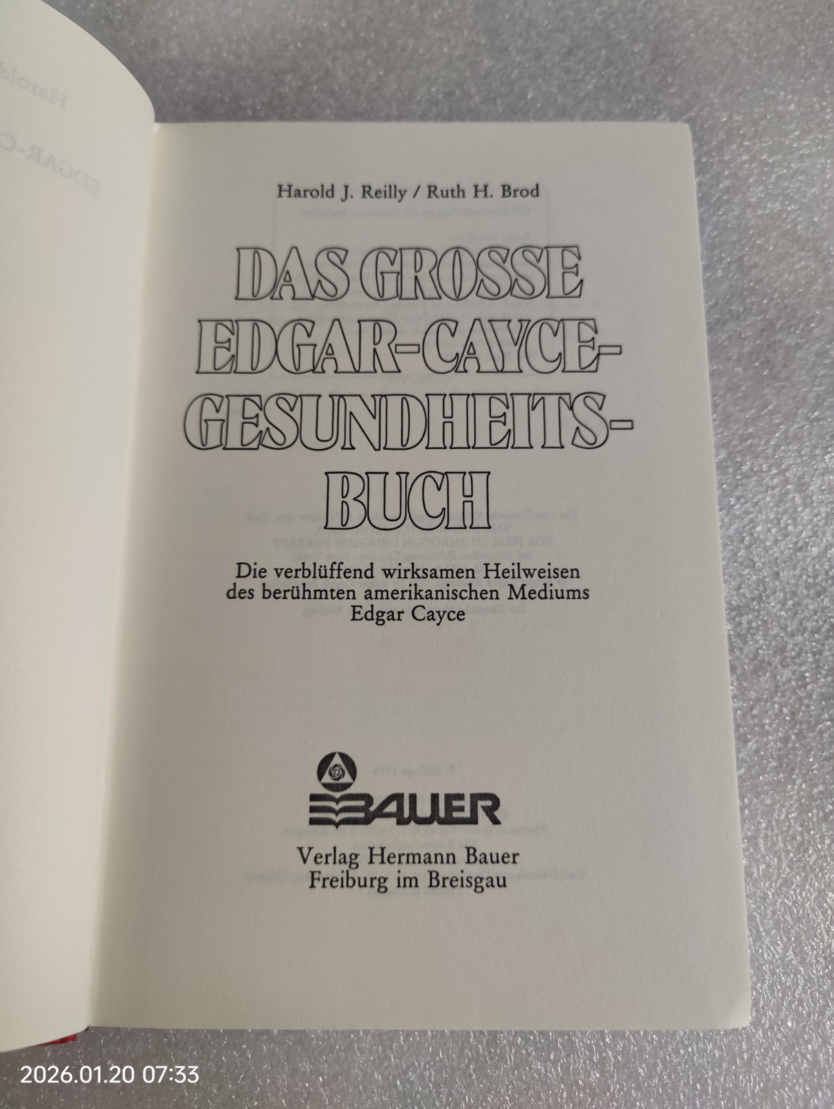 Das grosse Edgar-Cayce-Gesundheitsbuch 7th Edition “Auflage” 1986
