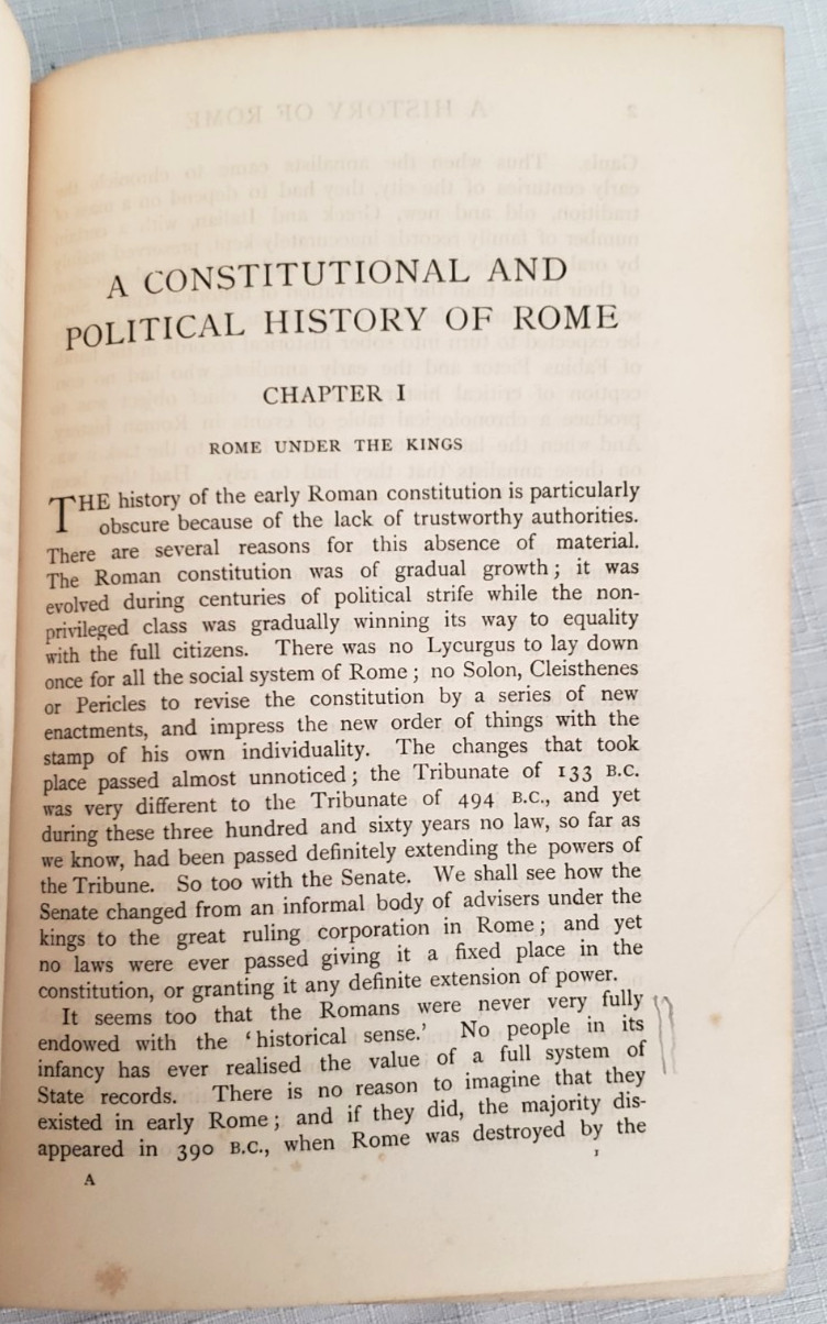 1899 1st,Taylor CONSTITUTIONAL & POLITICAL HISTORY OF ROME: 753 BC – 96 AD