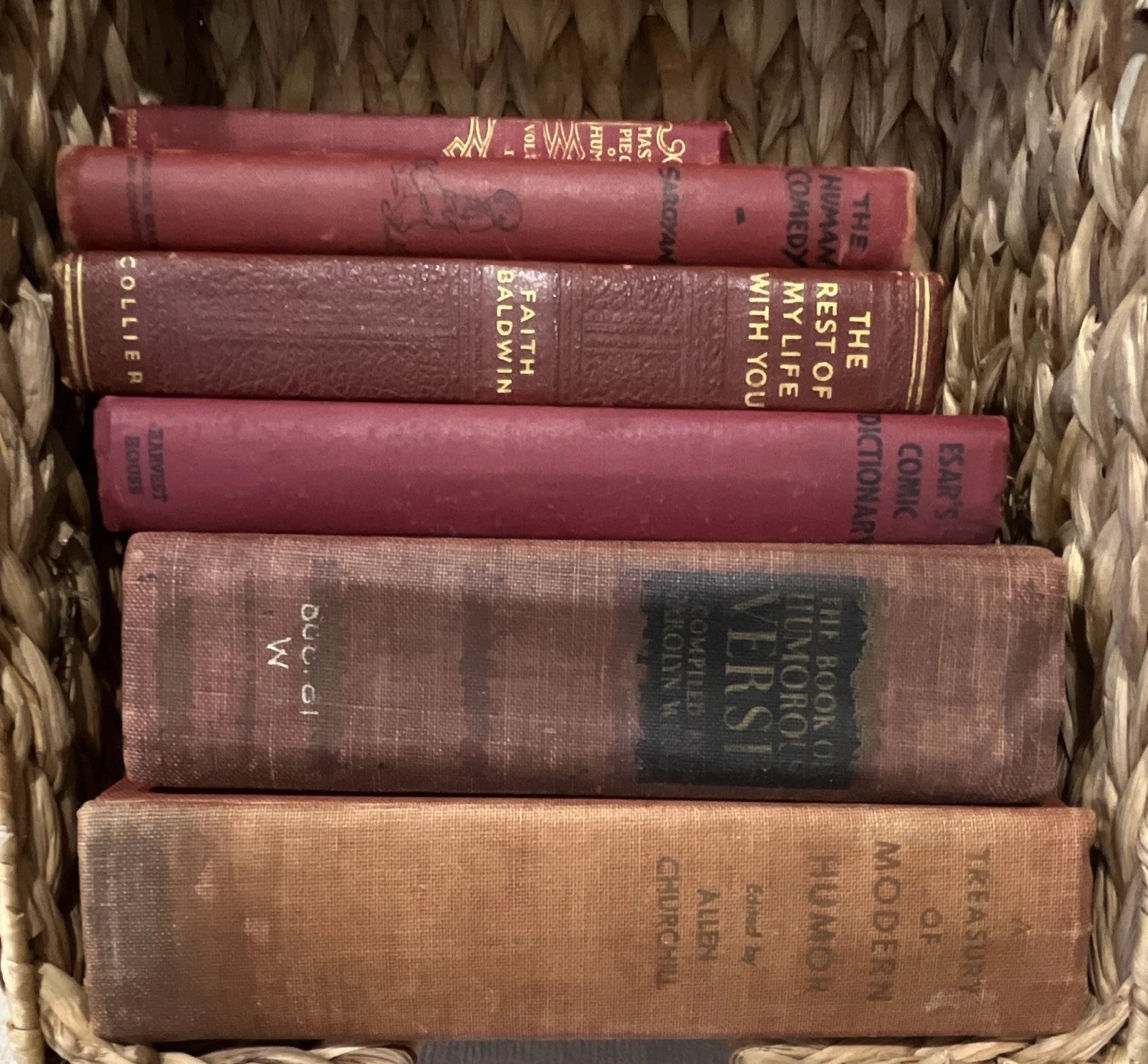 Set of 6 Vintage Books Reds includes Book of Humorous Verse English Poetry Humor