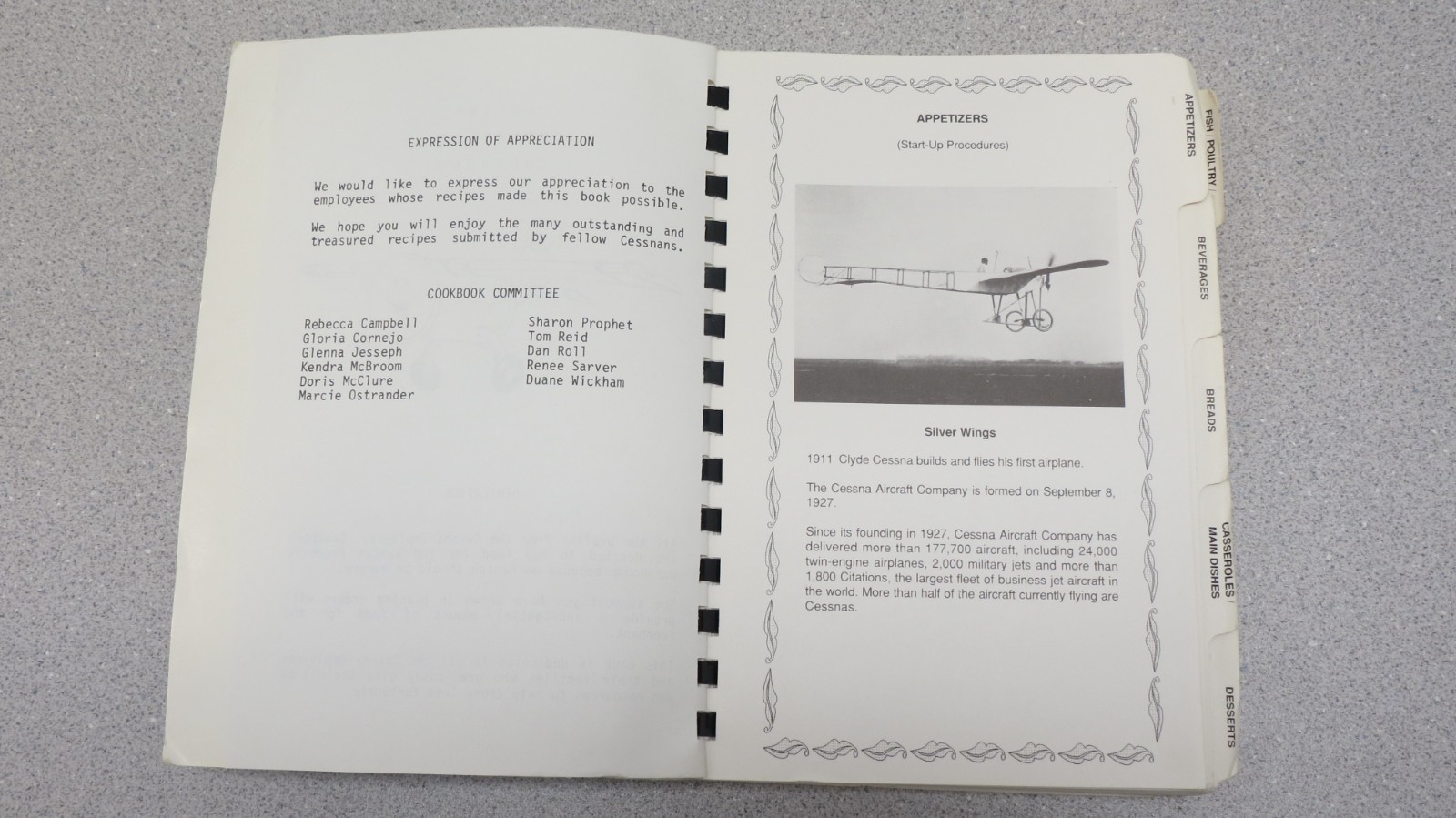 Cessna Employees’ Cookbook – rare – 500+ pages