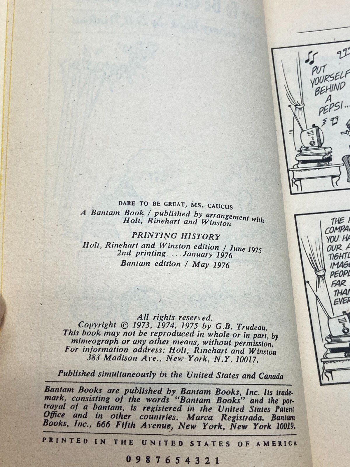 Vtg 1976 Dare To Be Great Ms. Caucus A Doonesbury Book By G.B. Trudeau