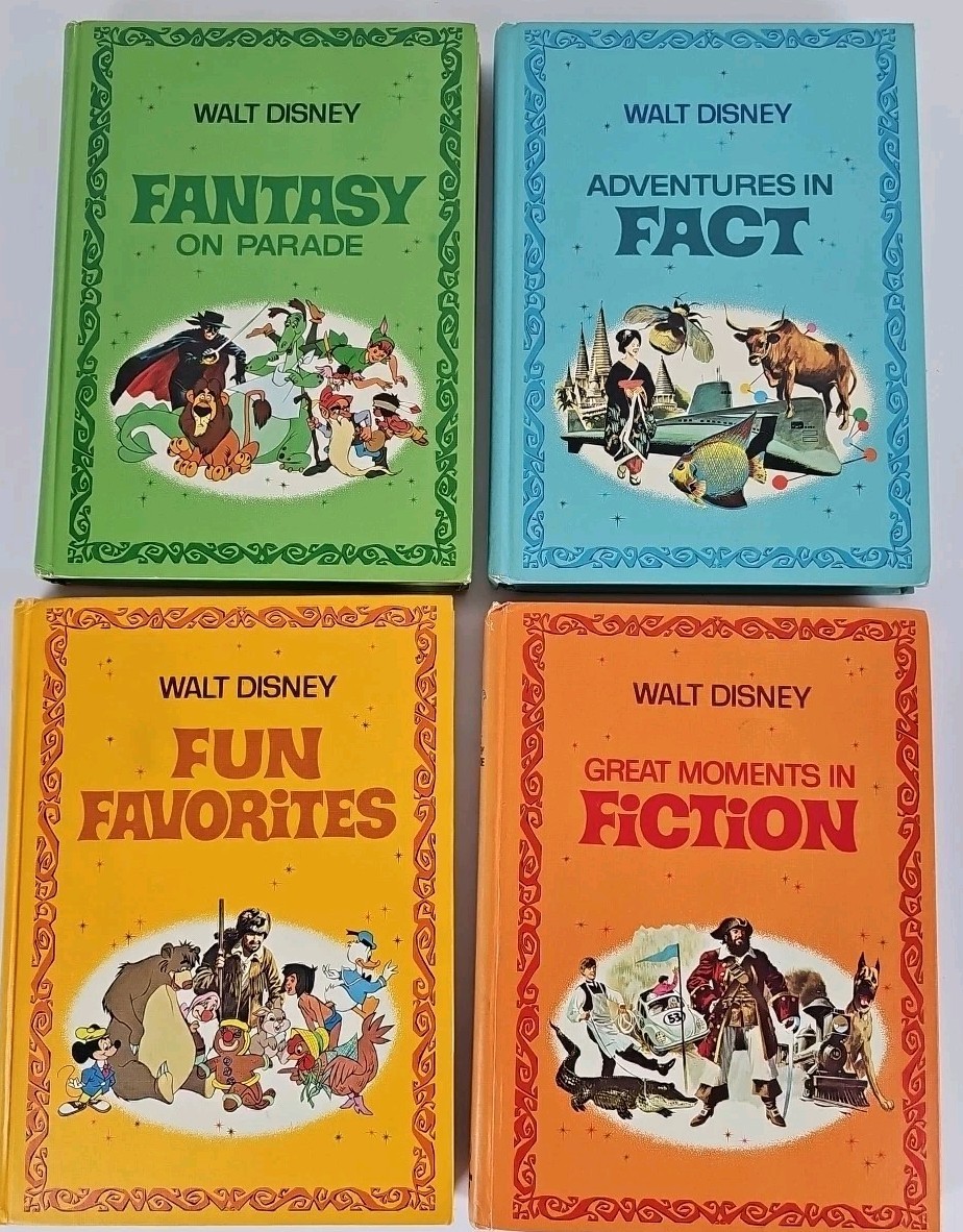 Walt Disney Parade 4 Book w/Slipcase 1970 Fun Fantasy Fact Fiction Golden Press