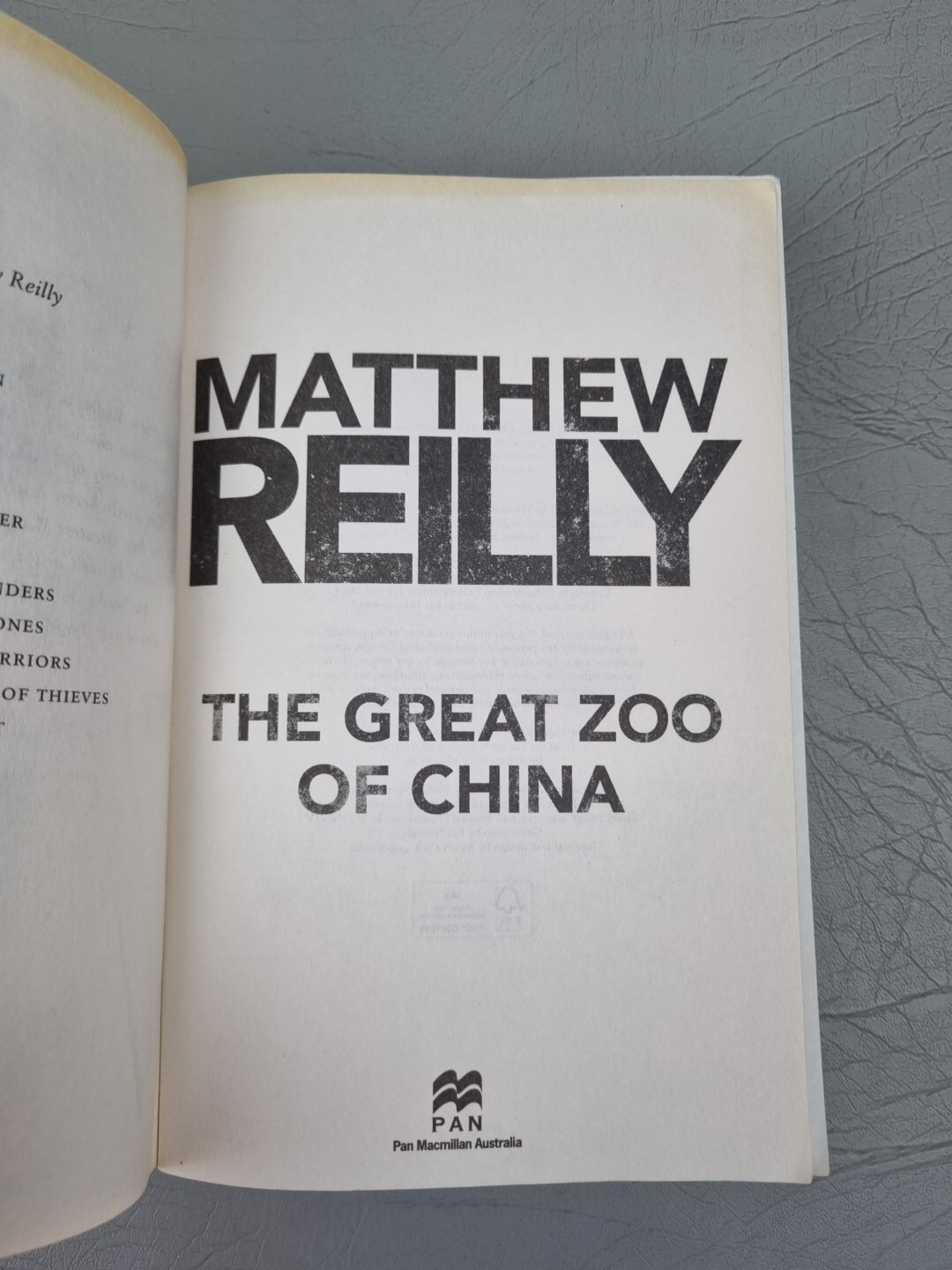 The Great Zoo of China by Matthew Reilly (Paperback, 2015)