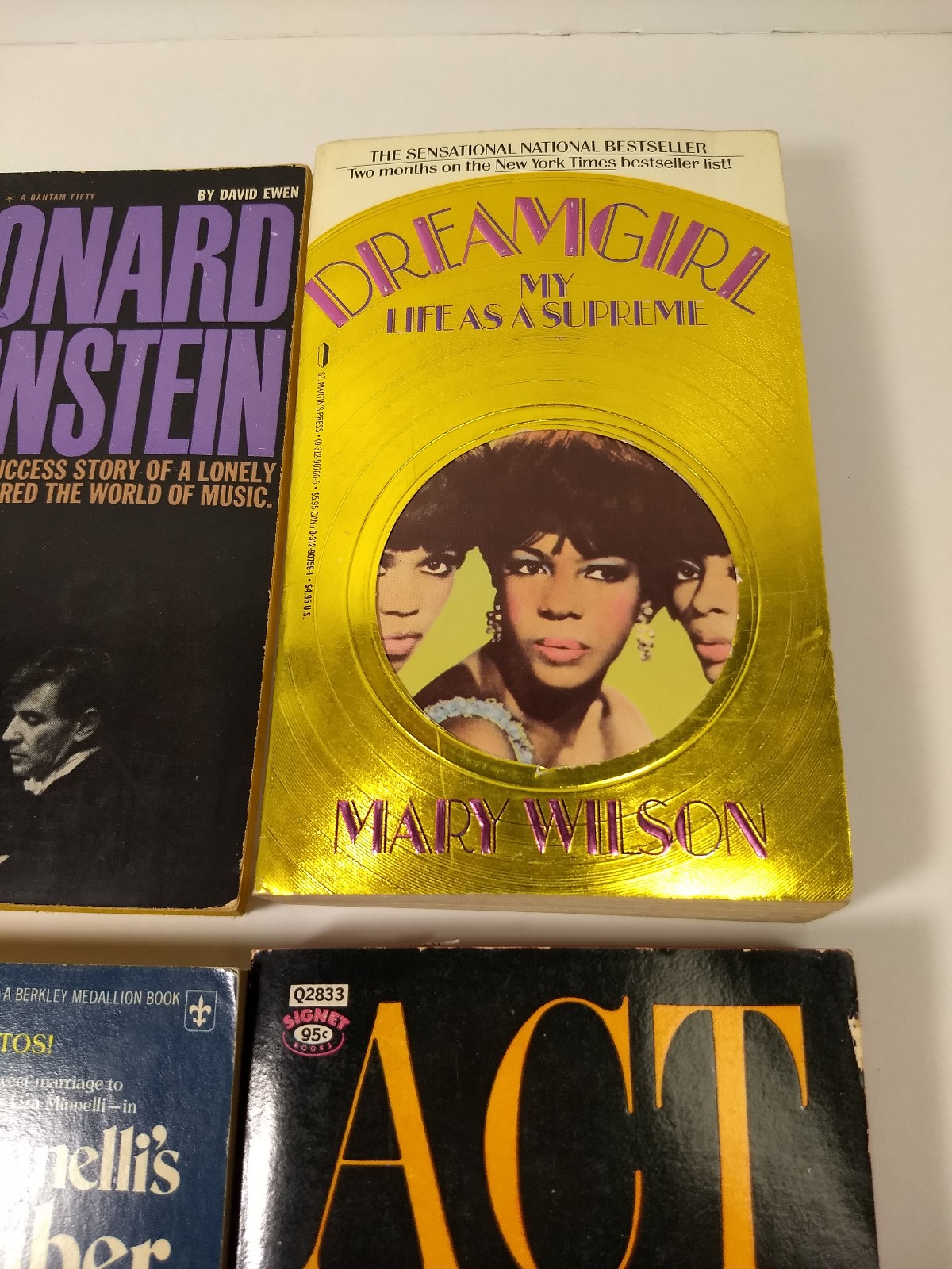 Performing Arts Book Lot Actor Actress Singer Biography Paperbacks Lot 4 Vintage