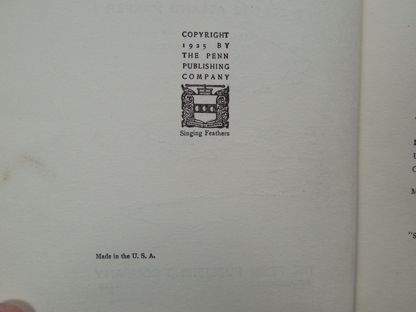 Singing Feathers by Theodore Acland Harper, 1925, Very Good, Signed