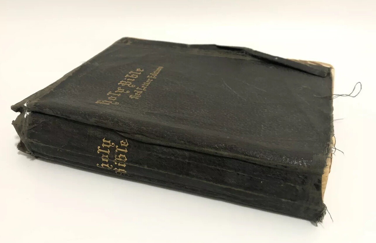 Vintage Holy Bible Red Letter Edition National Bible Press Black Soft Leather