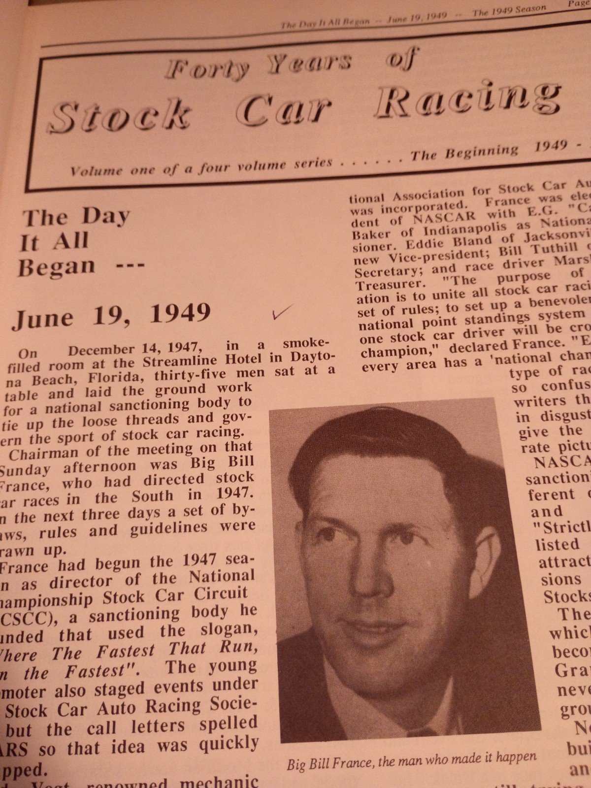 Forty Years of Stock Car Racing The Beginning 1949-1958 Vol 1 First Of Four