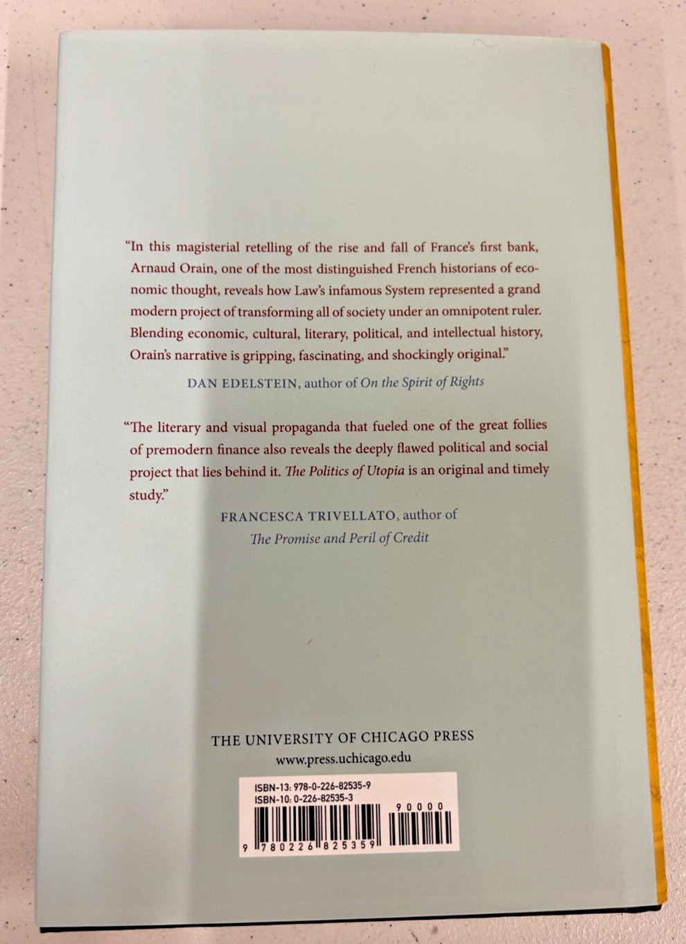 Politics of Utopia by Arnaud Orain HC DJ University of Chicago Press 2024