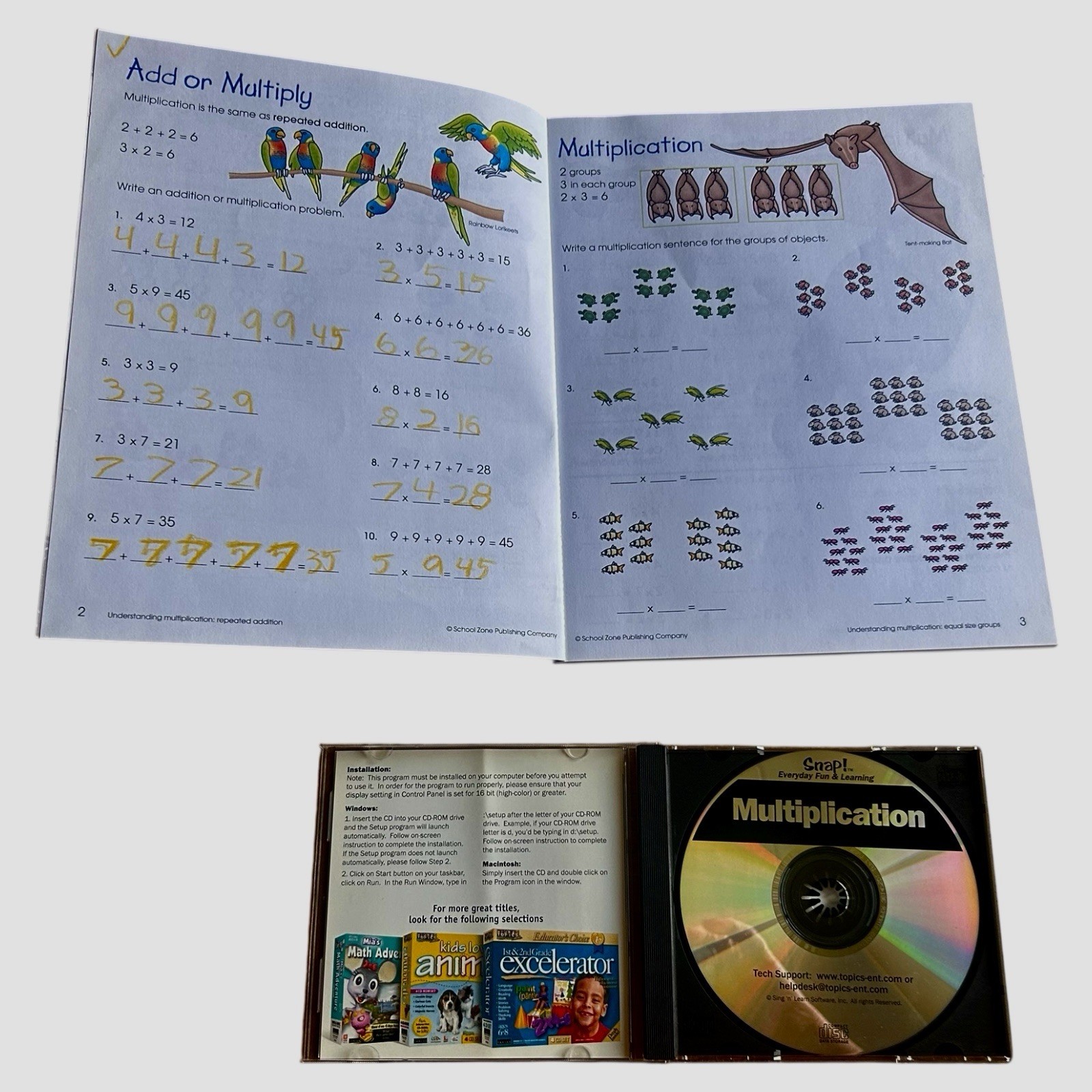 Multiplication & Division Workbook & Snap! Multiplication CD-ROM Home School