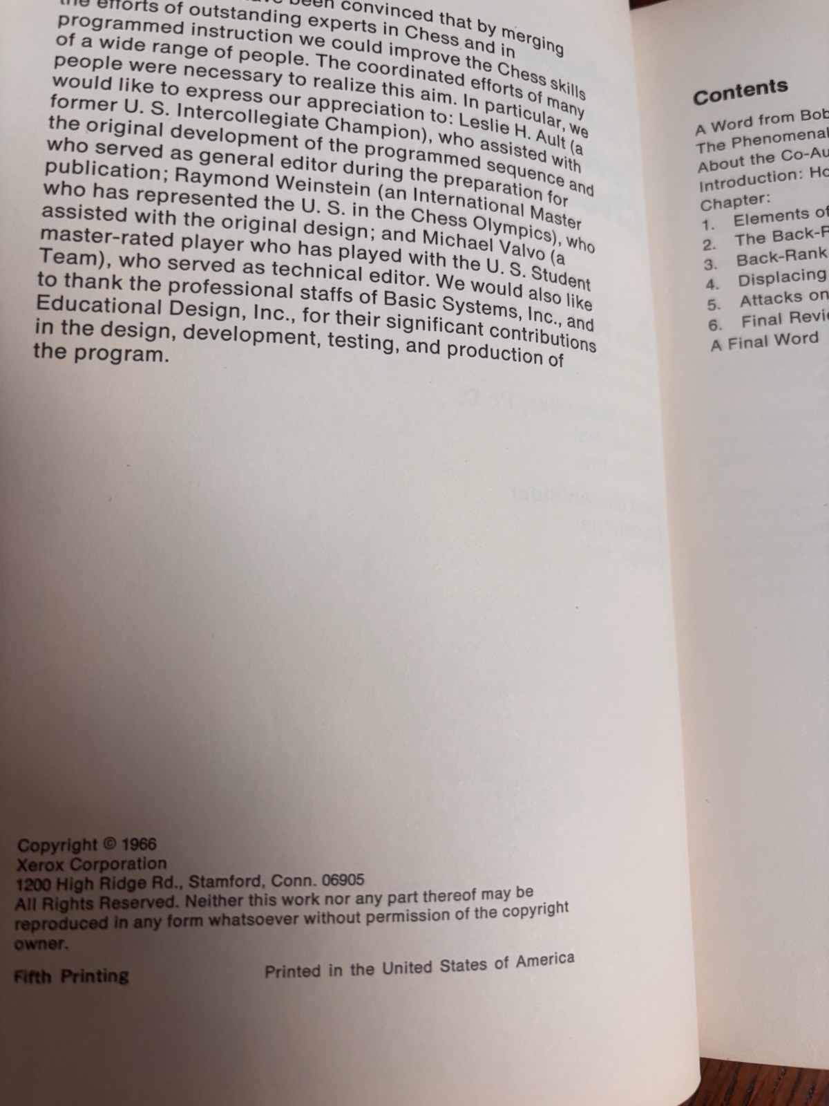 Bobby Fischer Teaches Chess VTG Hardcover Book