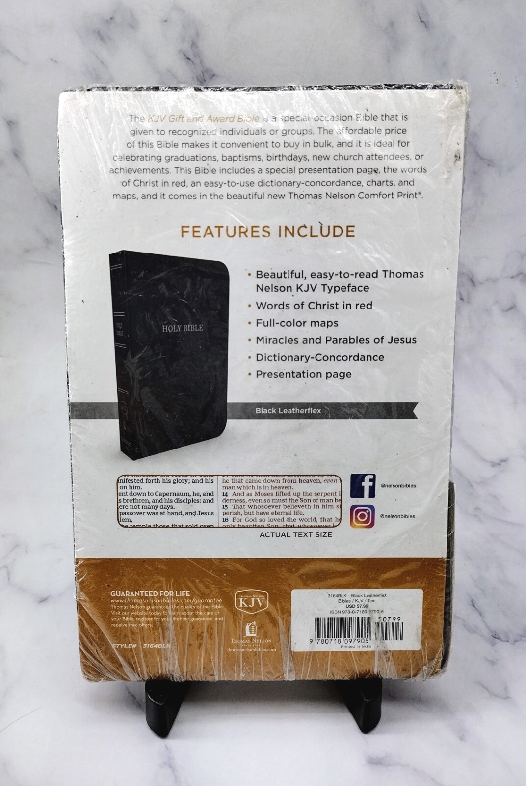 KJV Gift and Award Bible Red Letter Edition [Black] by Zondervan (2017,…
