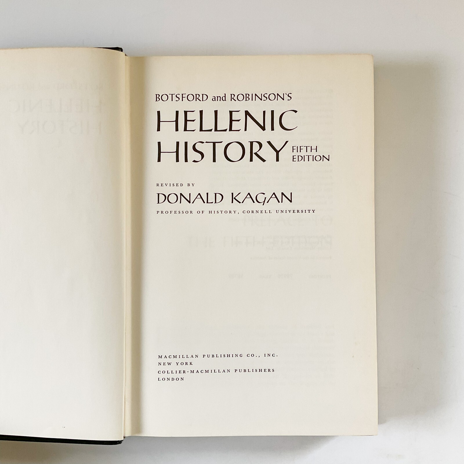 Botsford Robinsons Hellenic History Fifth Edition Hardcover Book Donald Kagan
