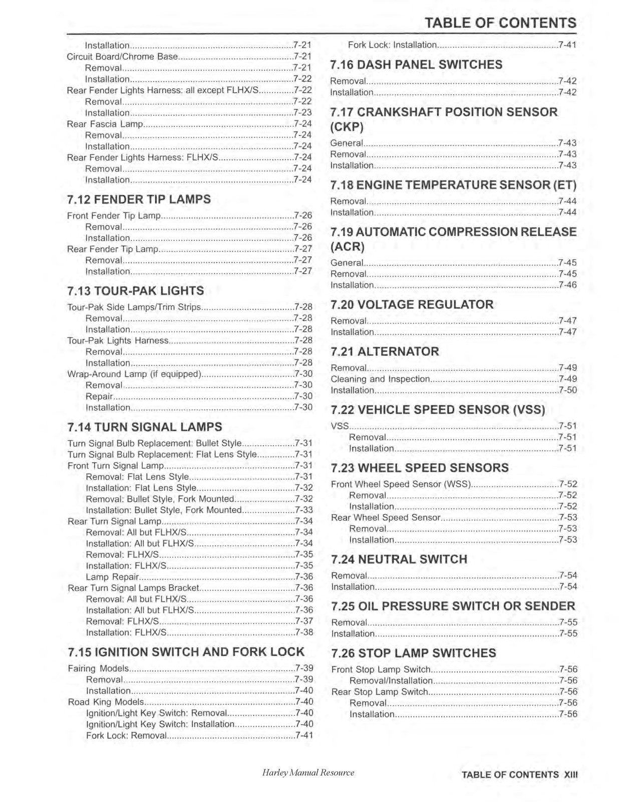 HARLEY-DAVIDSON FLHR FLHX FLHXS FLHTK FLHTCU Touring Service Manual 2014