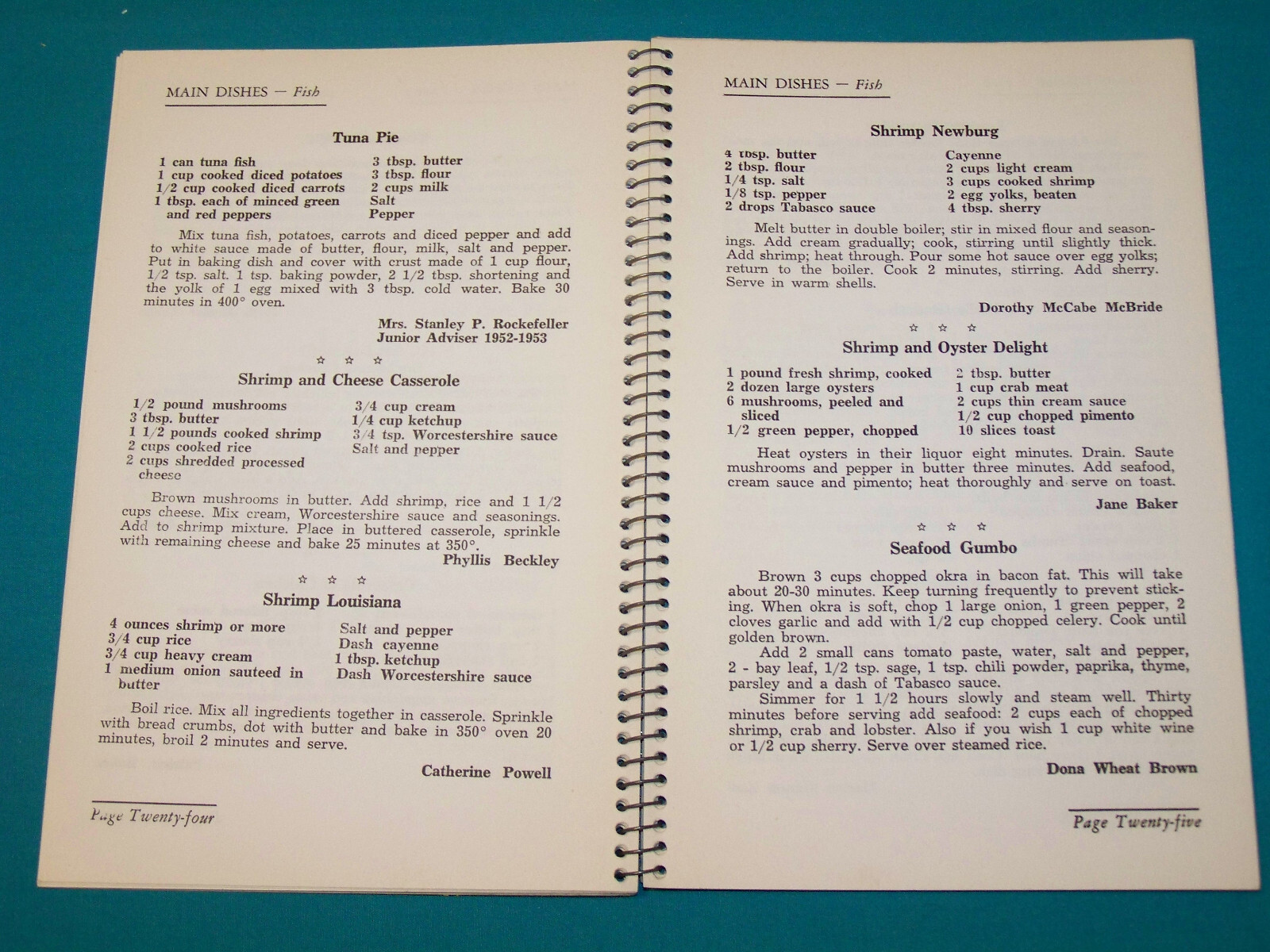 1952 Woman’s Club of White Plains New York Cook Book First Print NY