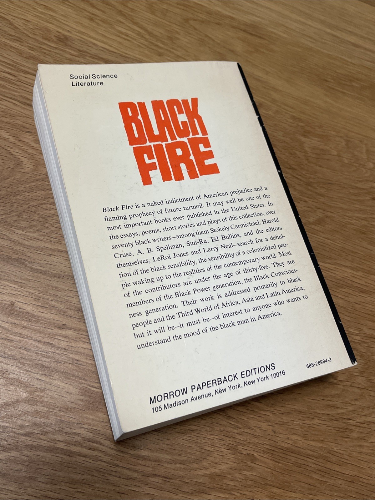 Black Fire; An Anthology of Afro-American Writings LeRoi Jones Third Printing