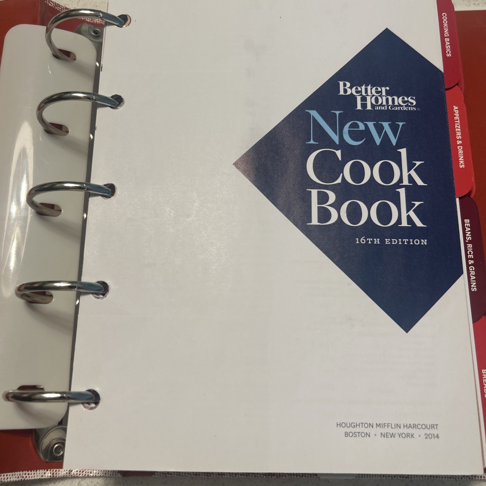 Better Homes and Gardens New Cook Book 16th Edition 5-Ring Binder HC