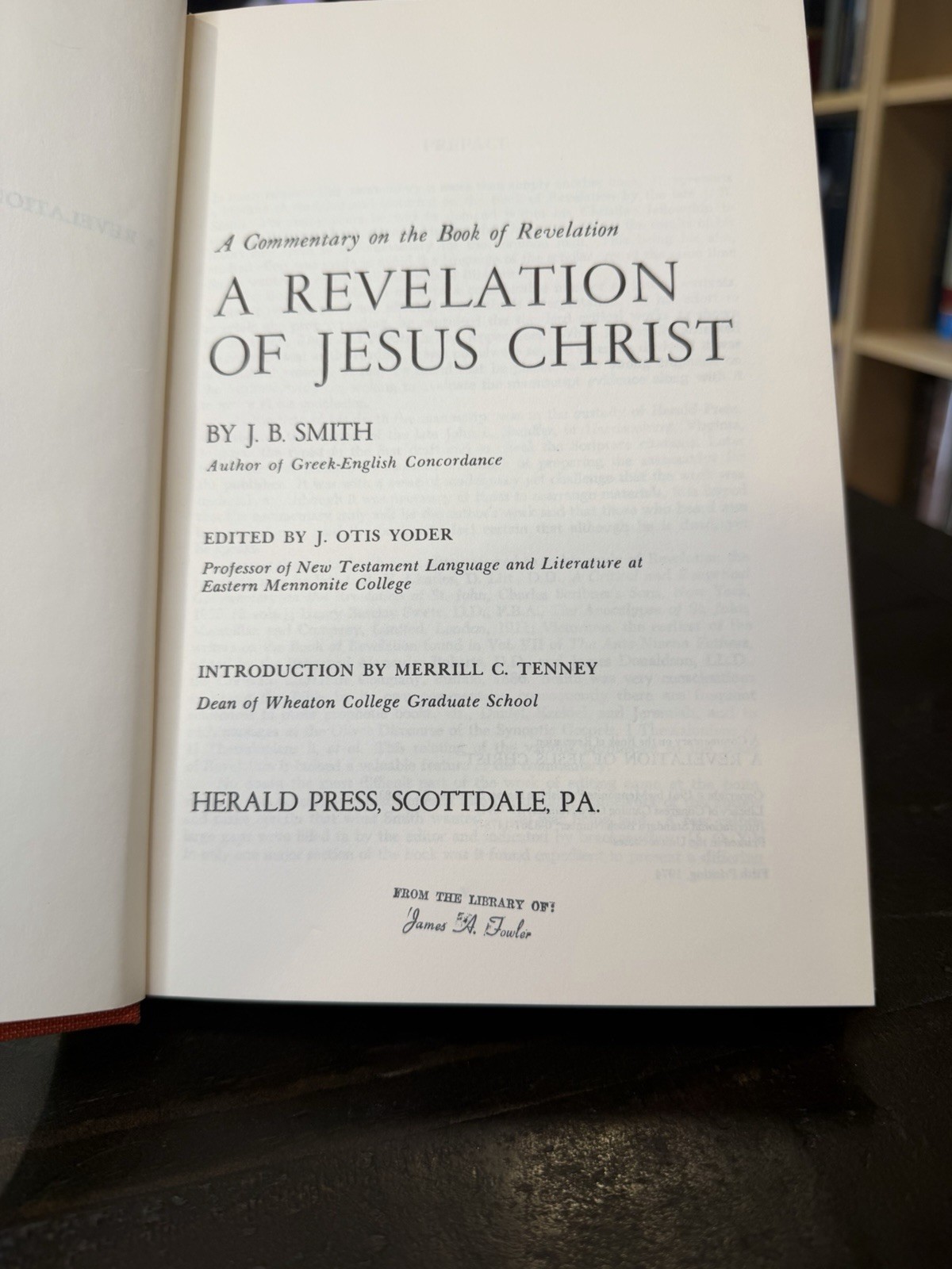 Commentary Revelation of Jesus Christ J B Smith Commentary HC Herald Press 1962