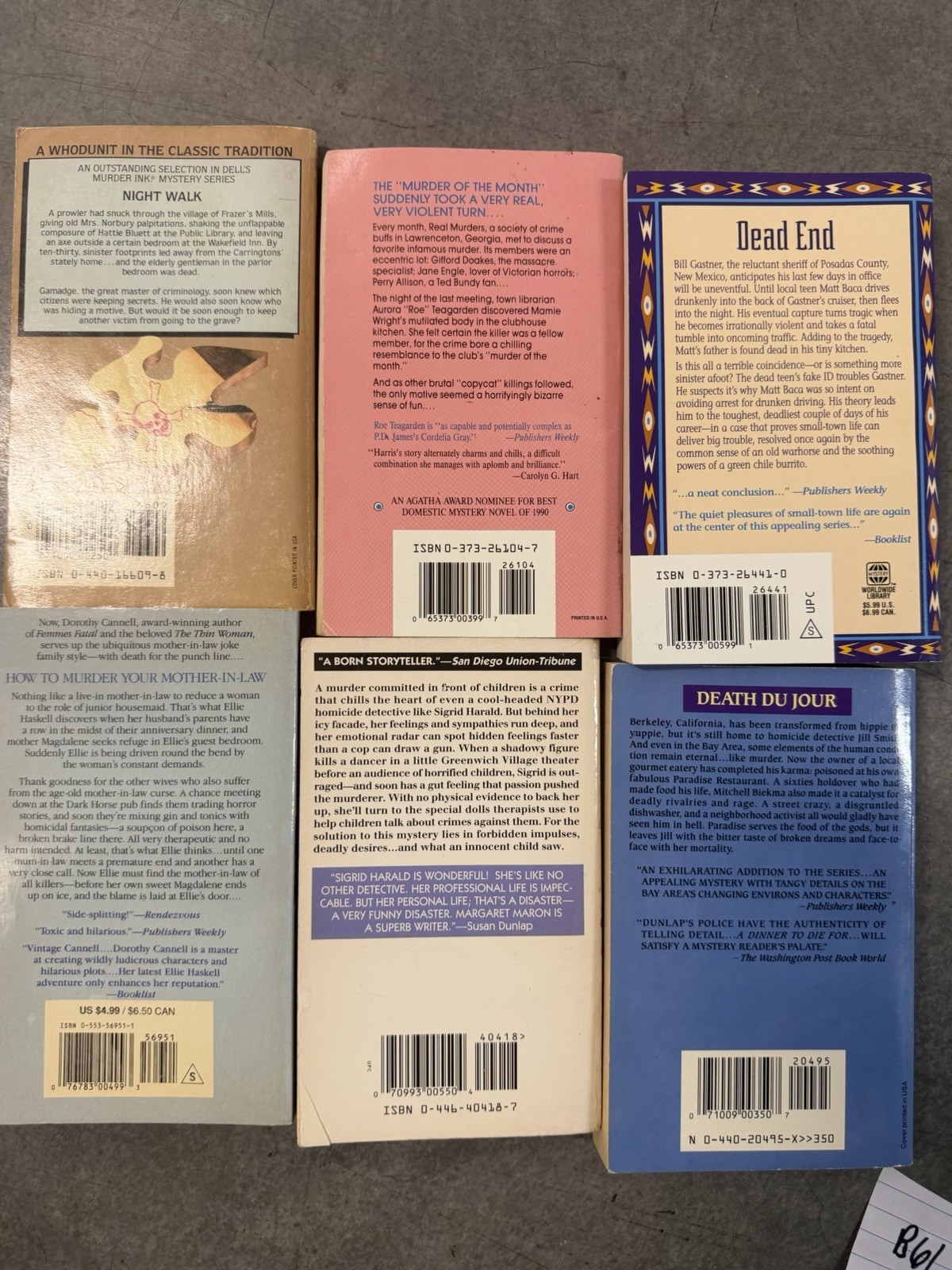 Lot of 10 random murder mystery novel paperback books, various authors B61