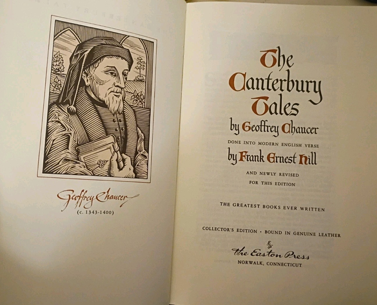 Easton Press The Canterbury Tales Collectors Edition Leather Bound ~ Very Good