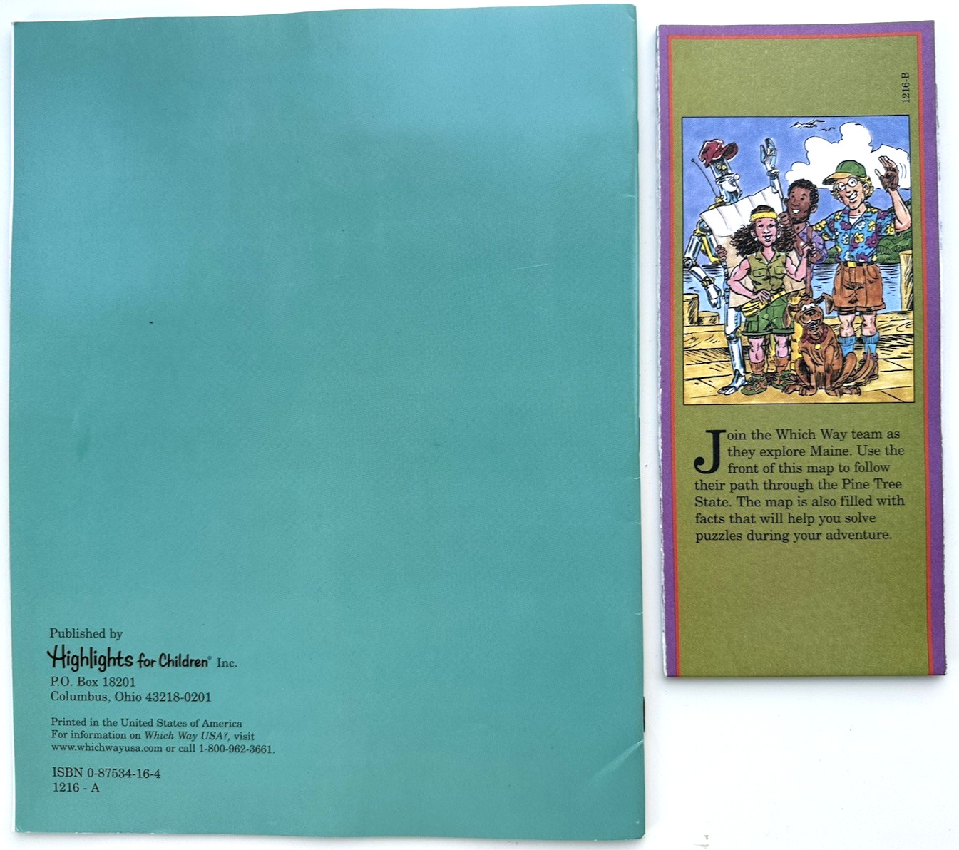 Highlights Which Way USA Puzzle Book w/ Map Unused Home Schooling MAINE