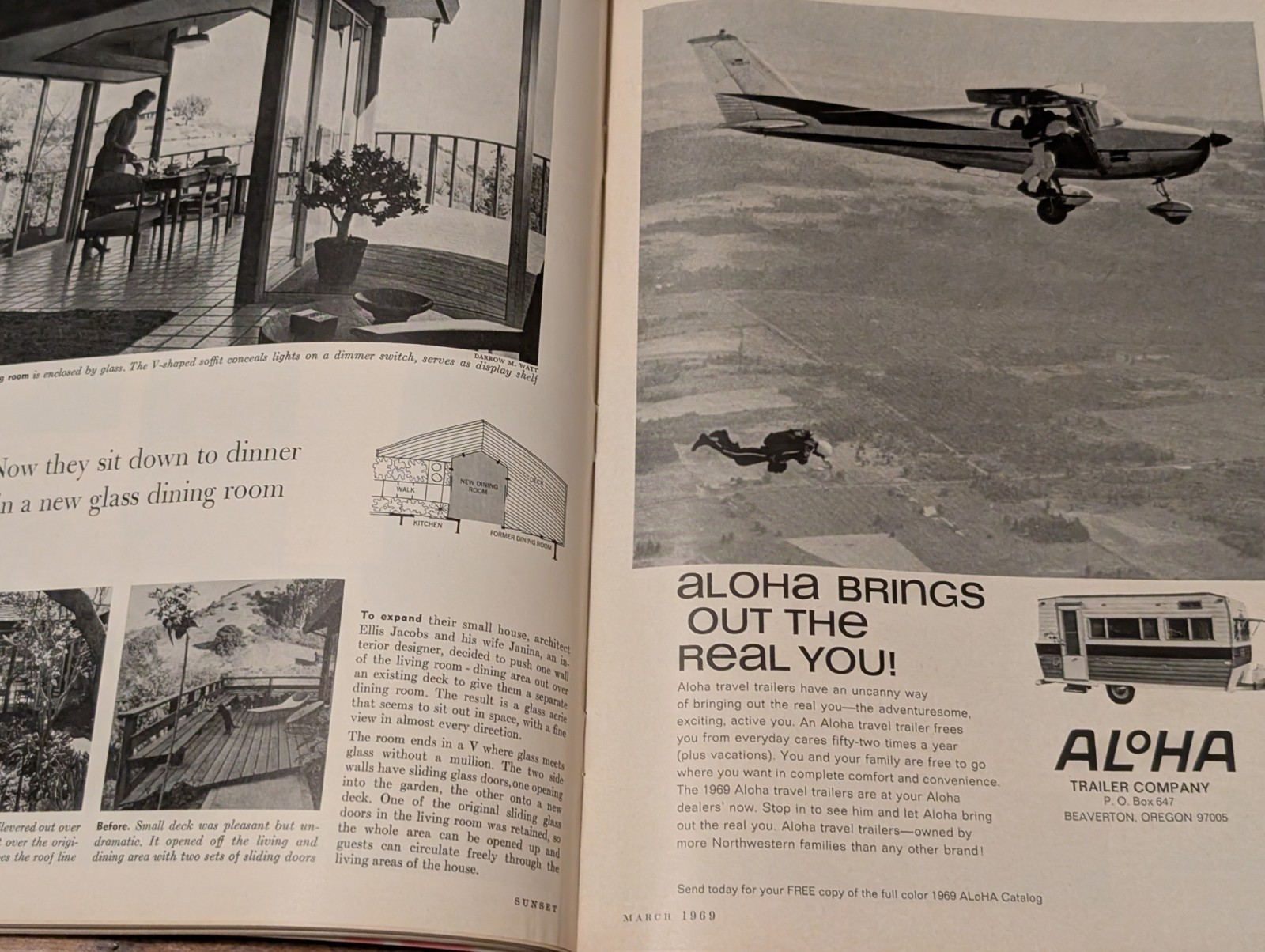 VTG SUNSET Magazine March 1969 Mid Century Western Living Design Advertising