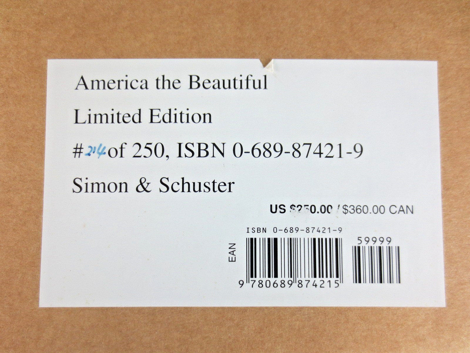Robert Sabuda SIGNED America the Beautiful Pop-Up Book Limited Edition #214/250
