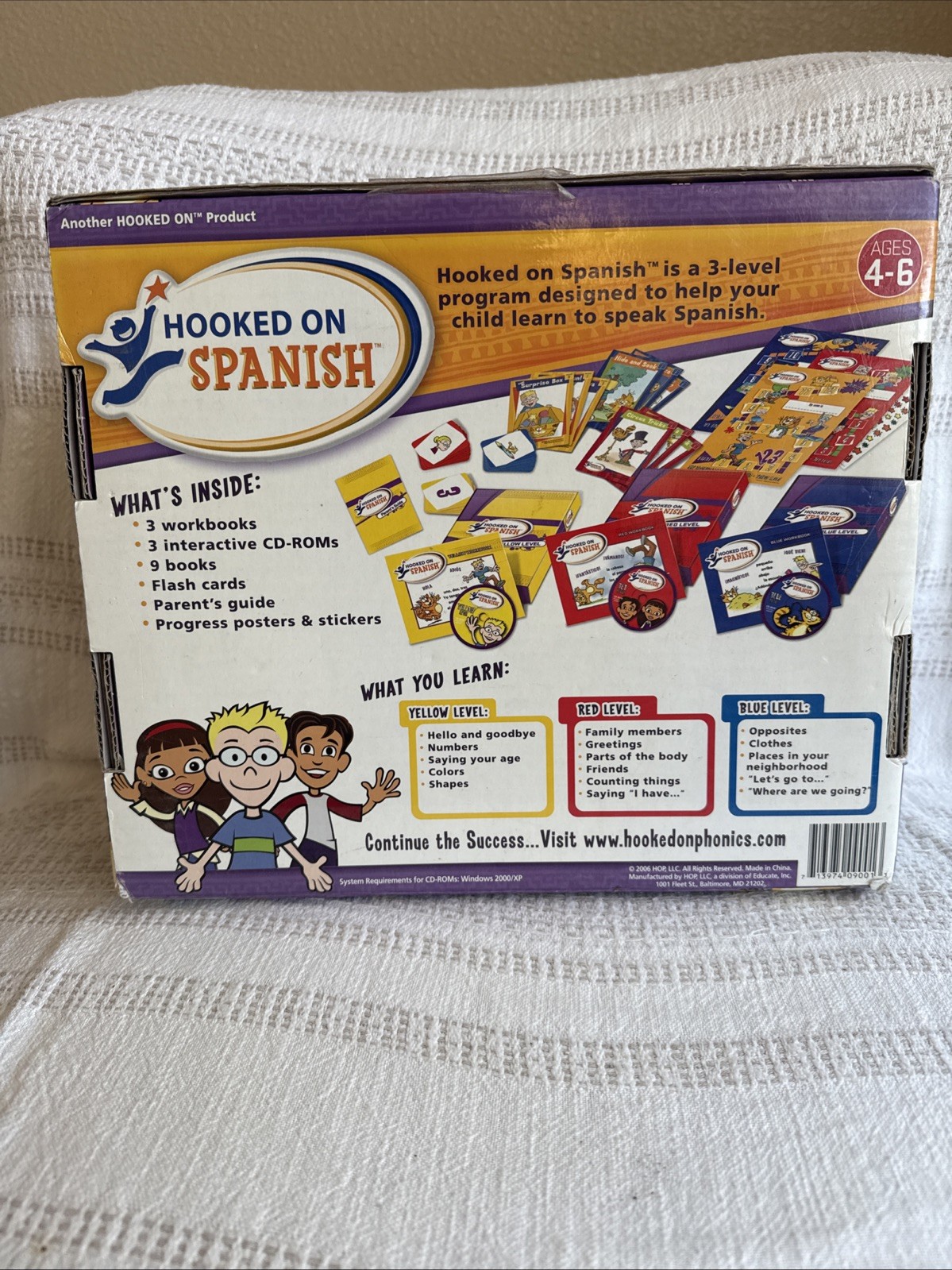 Hooked on Spanish by HOP Llc 2006 Hooked On Phonics Ages 4 – 6 VTG