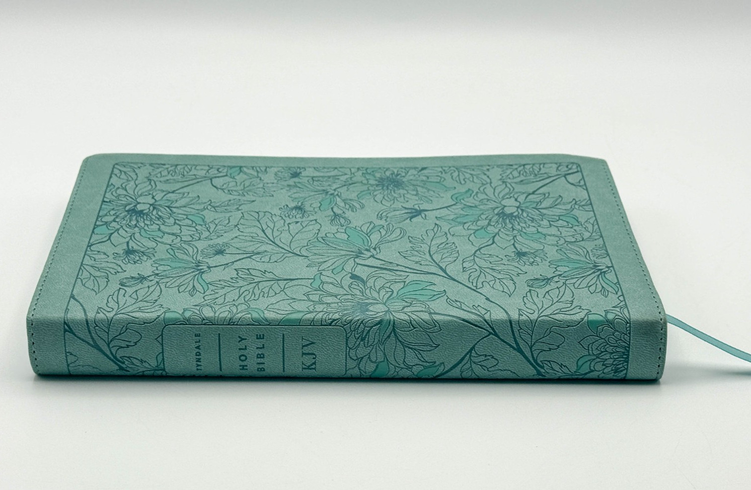 KJV Thinline Reference Bible, Filament LeatherLike, Floral Leaf Teal by Tyndale