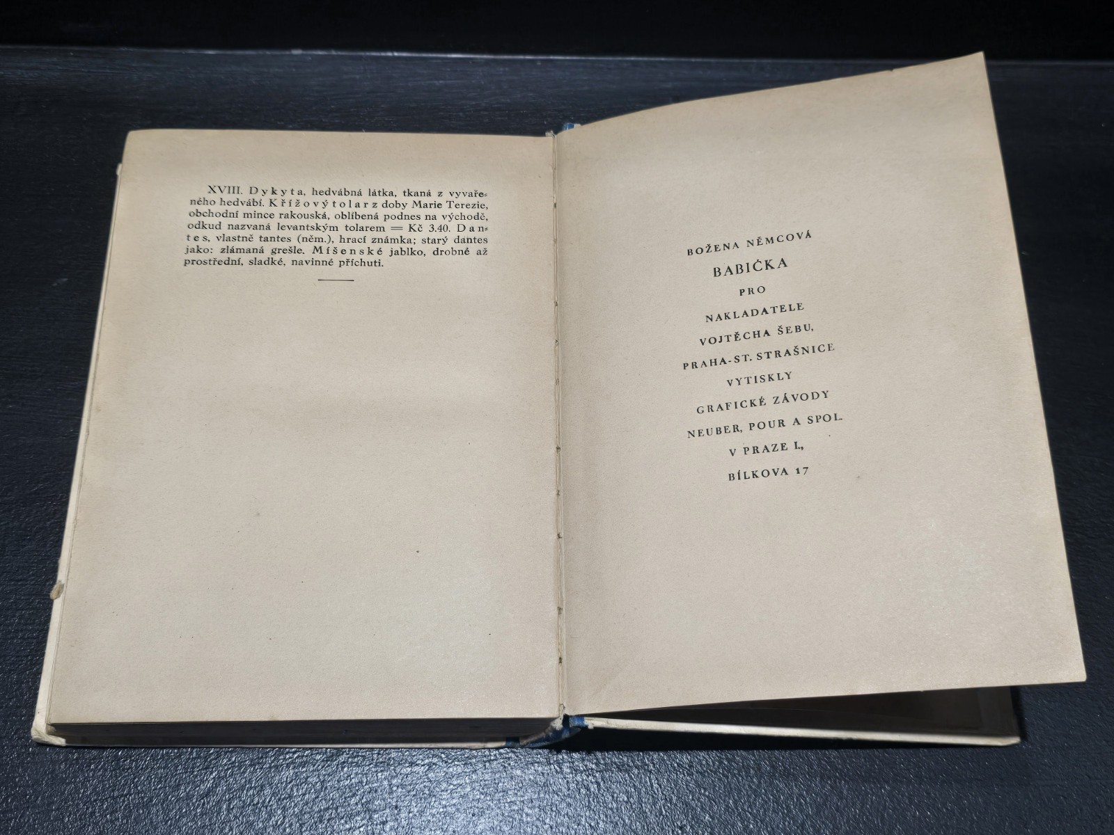Babicka By Bozena Nemcova Published In 1932 Vintage Czech Book