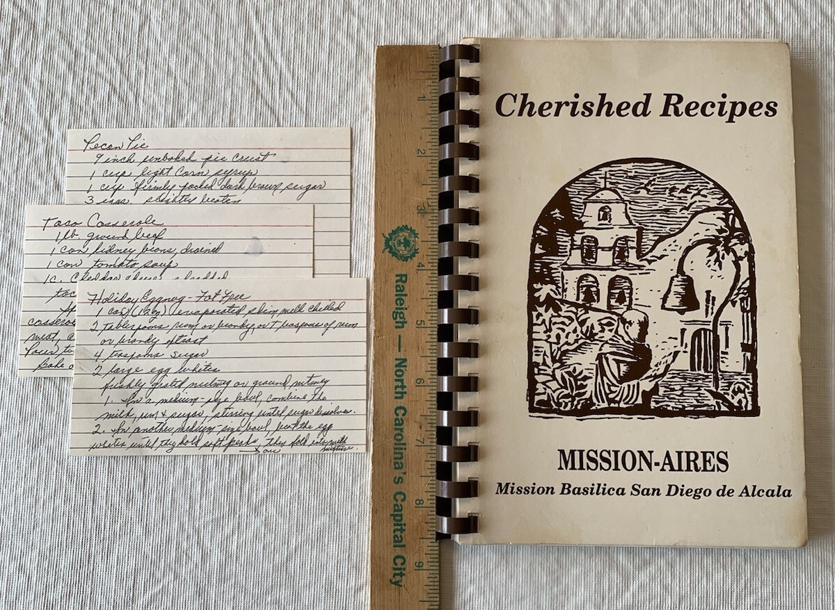 Cherished recipes Cook Book by the Mission-Aires San Diego CA. 1991?