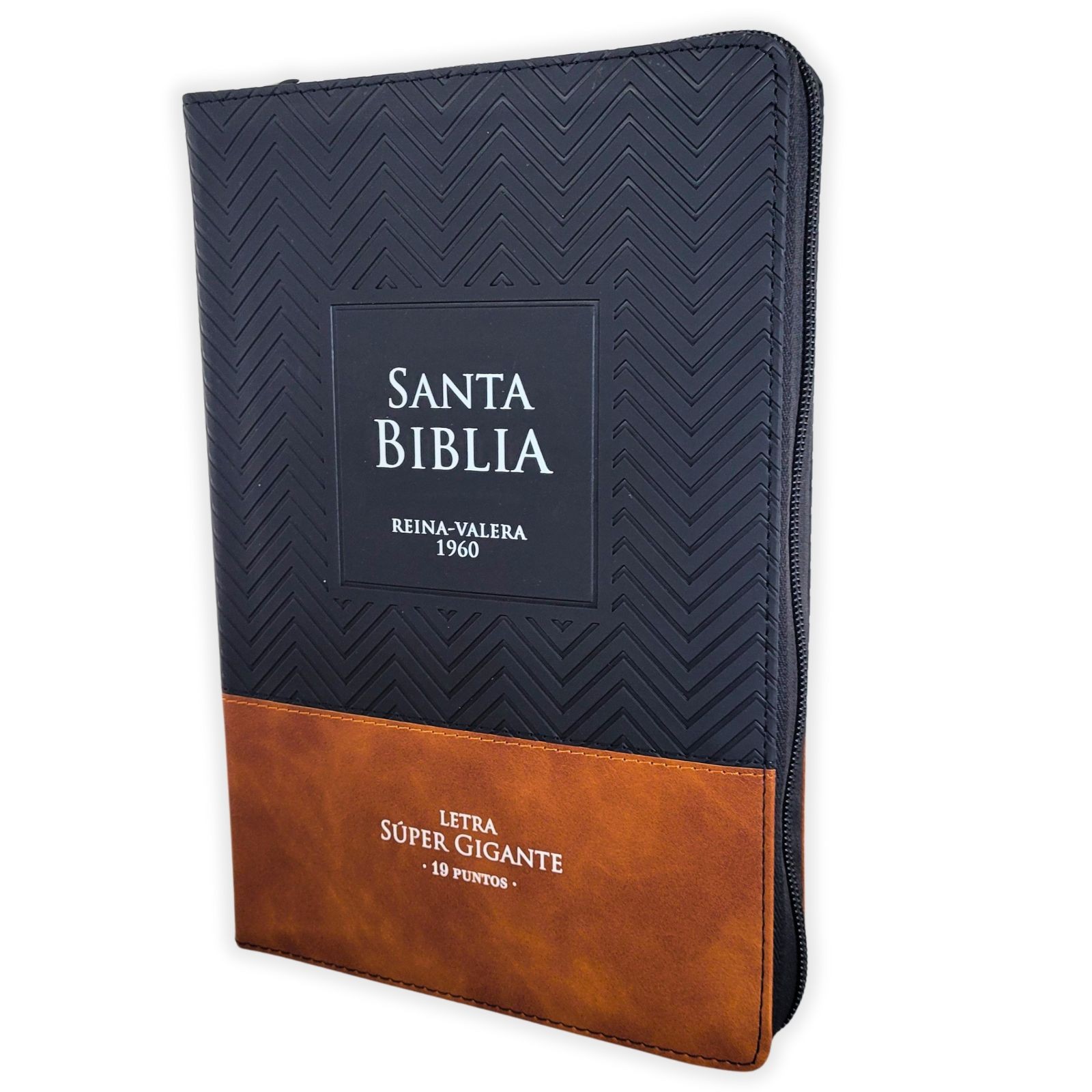 Biblia con Cierre Letra Super Gigante 19 puntos Mediana RV60 duotono con indice
