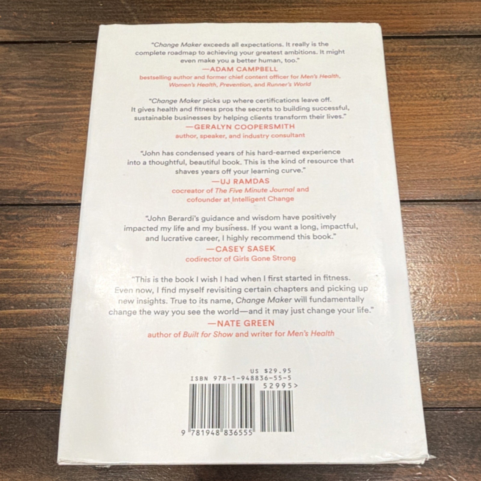 John Berardi Change Maker Hardcover BenBella Books 2019 Health & Fitness