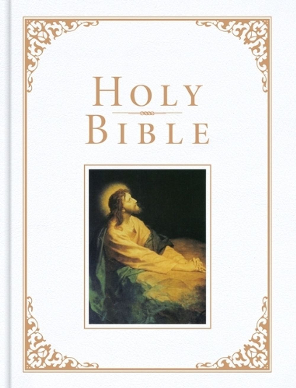 KJV Family Bible, White Imitation Leather-Over-Board (English) Leather Book