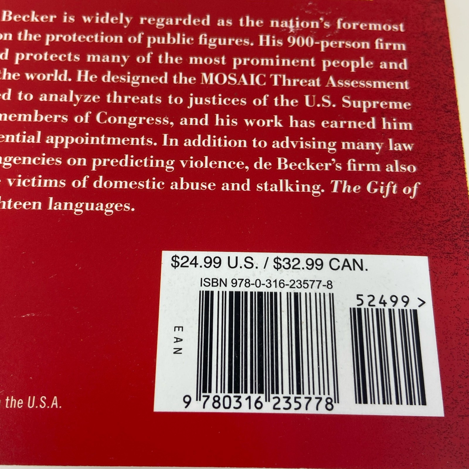 Back Bay Books The Gift of Fear, Red Trade Paperback by de Becker