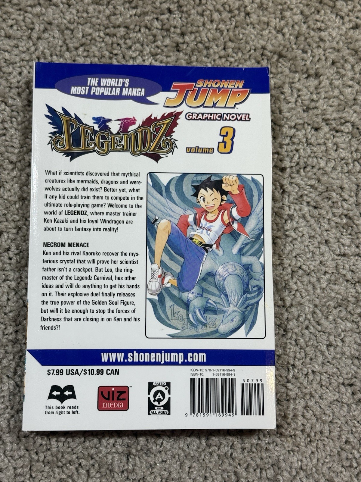 2003 Shonen Jump Legendz Manga Graphic Novel Comic Books Volumes 1, 2 & 3 Used