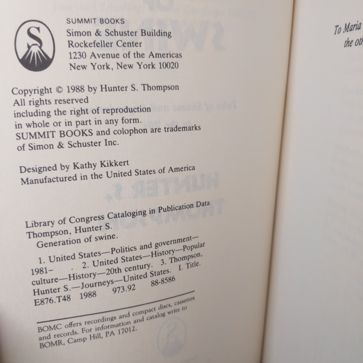 The Gonzo Papers Vol 1-4 by Hunter S. Thompson (Vintage Paperbacks 1st Eds)