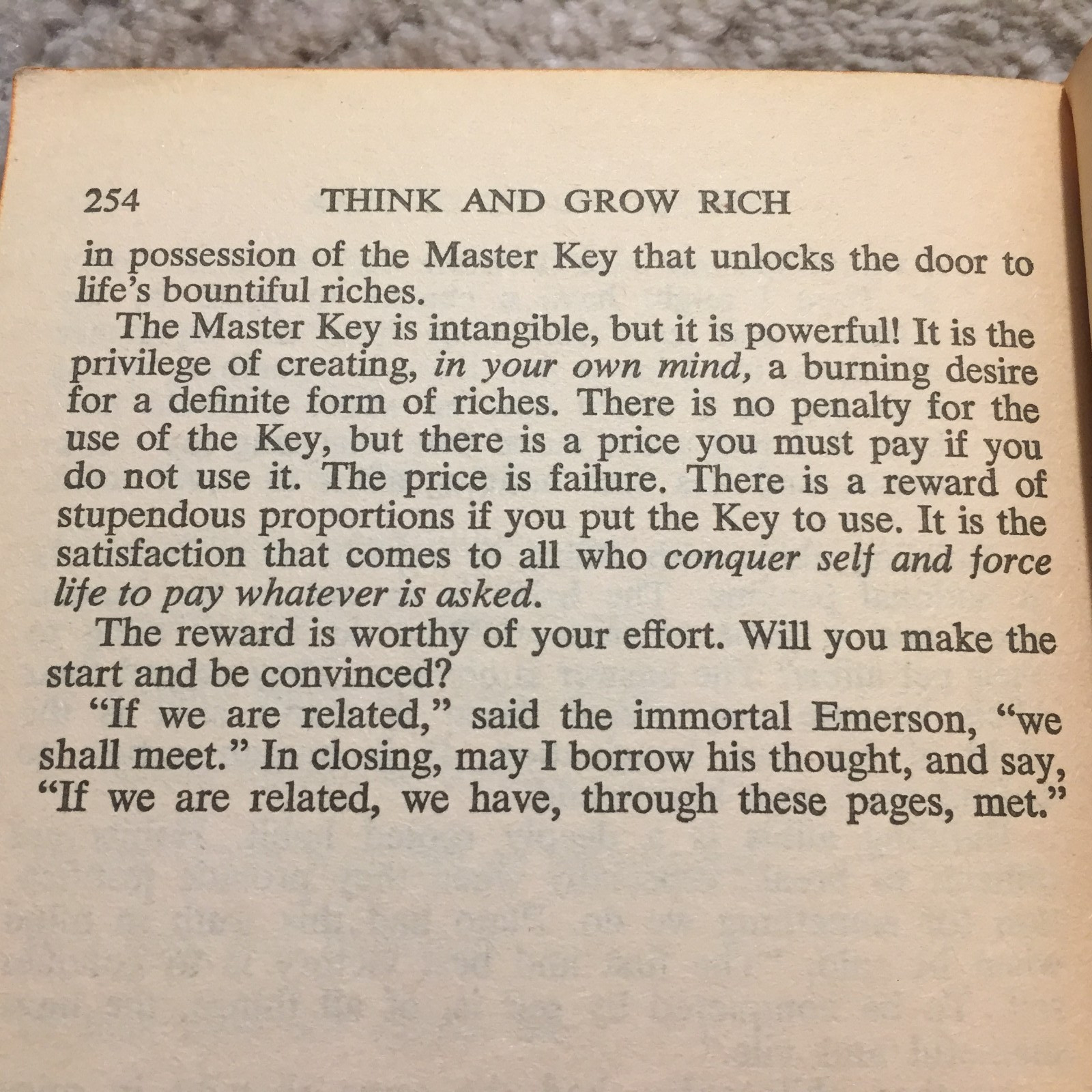 Think And Grow Rich Napoleon Hill 1963 Fawcett Crest Business Motivation Book