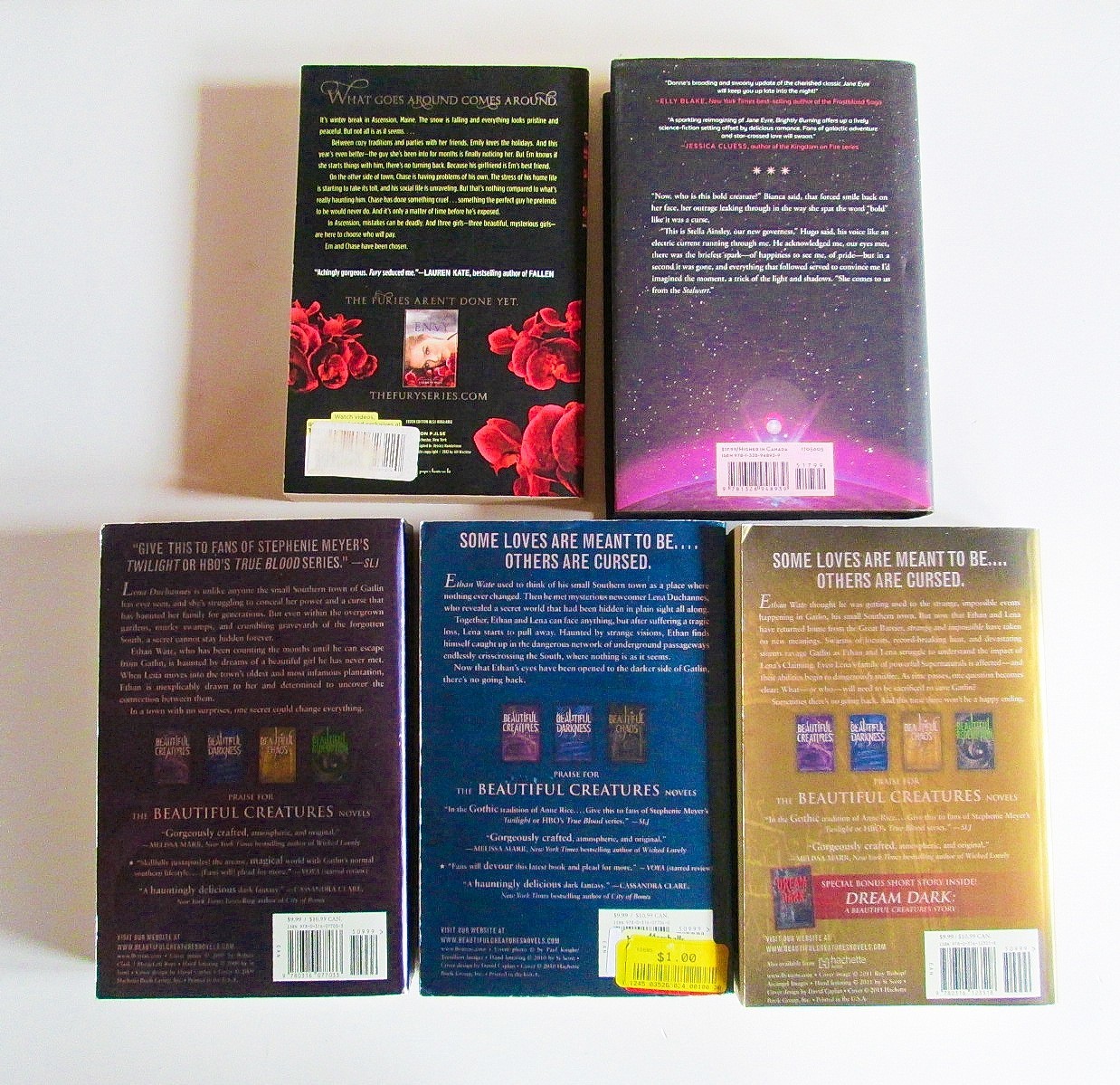 Lot of 5 Young Adult Romantasy Paranormal Sci-Fi Mix Genre Novels