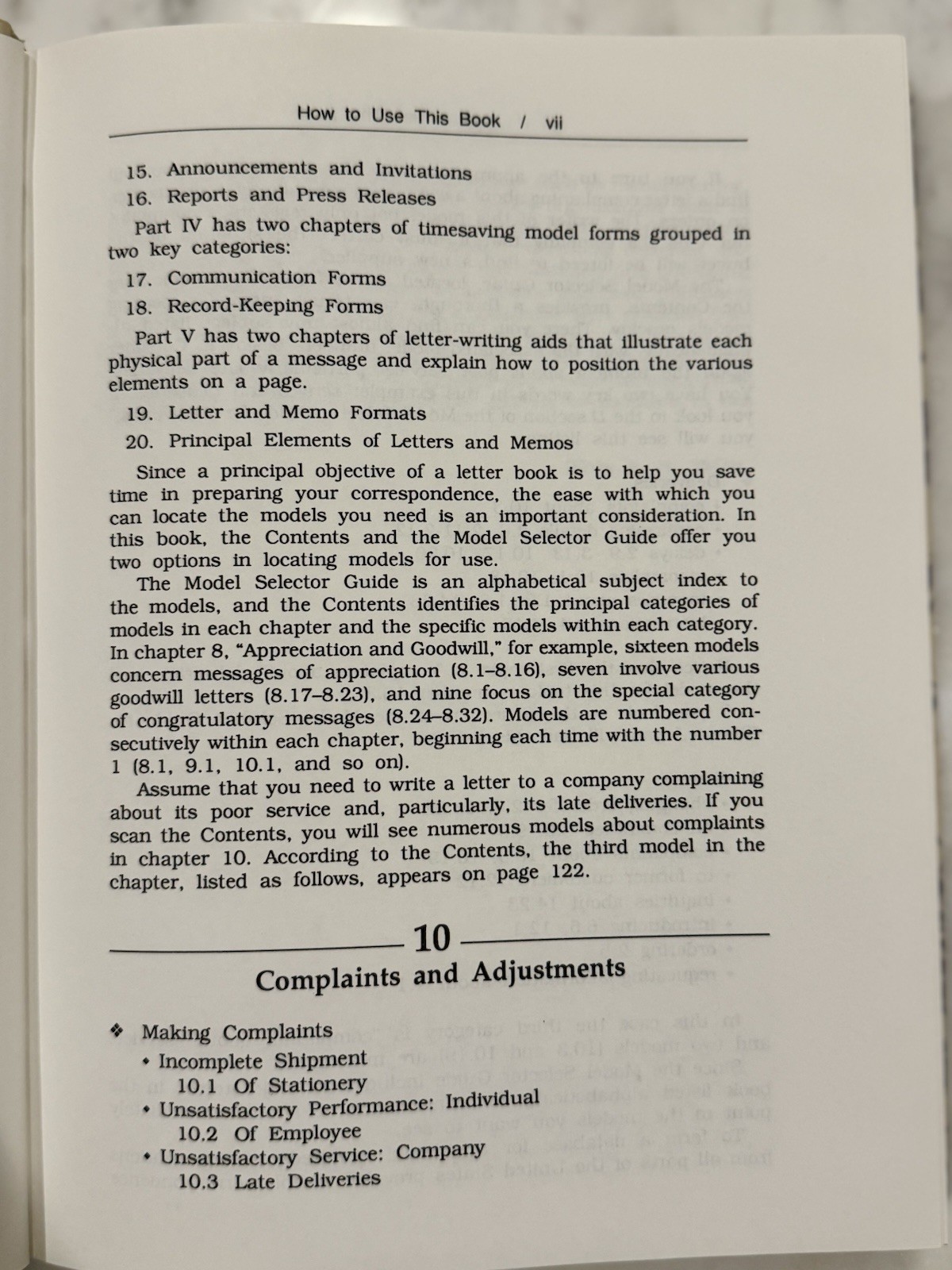 THE PRENTICE HALL COMPLETE BOOK OF MODEL LETTERS, MEMOS By De Mary A. Vries 1993