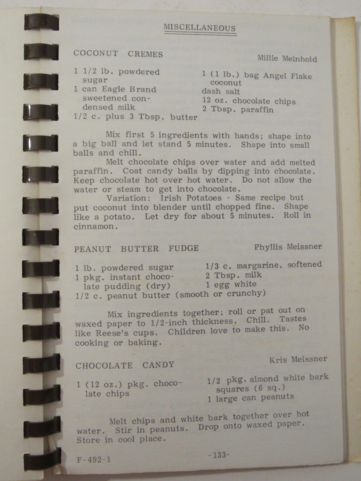 1981 Spiral Cookbook CHERISHED RECIPES Lutheran Church of Resurrection Kansas