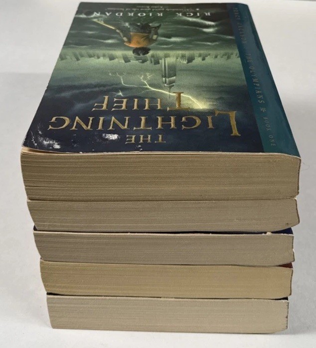 Percy Jackson and The Olympians 1-5 Set Riordan Paperback Original Cover Art