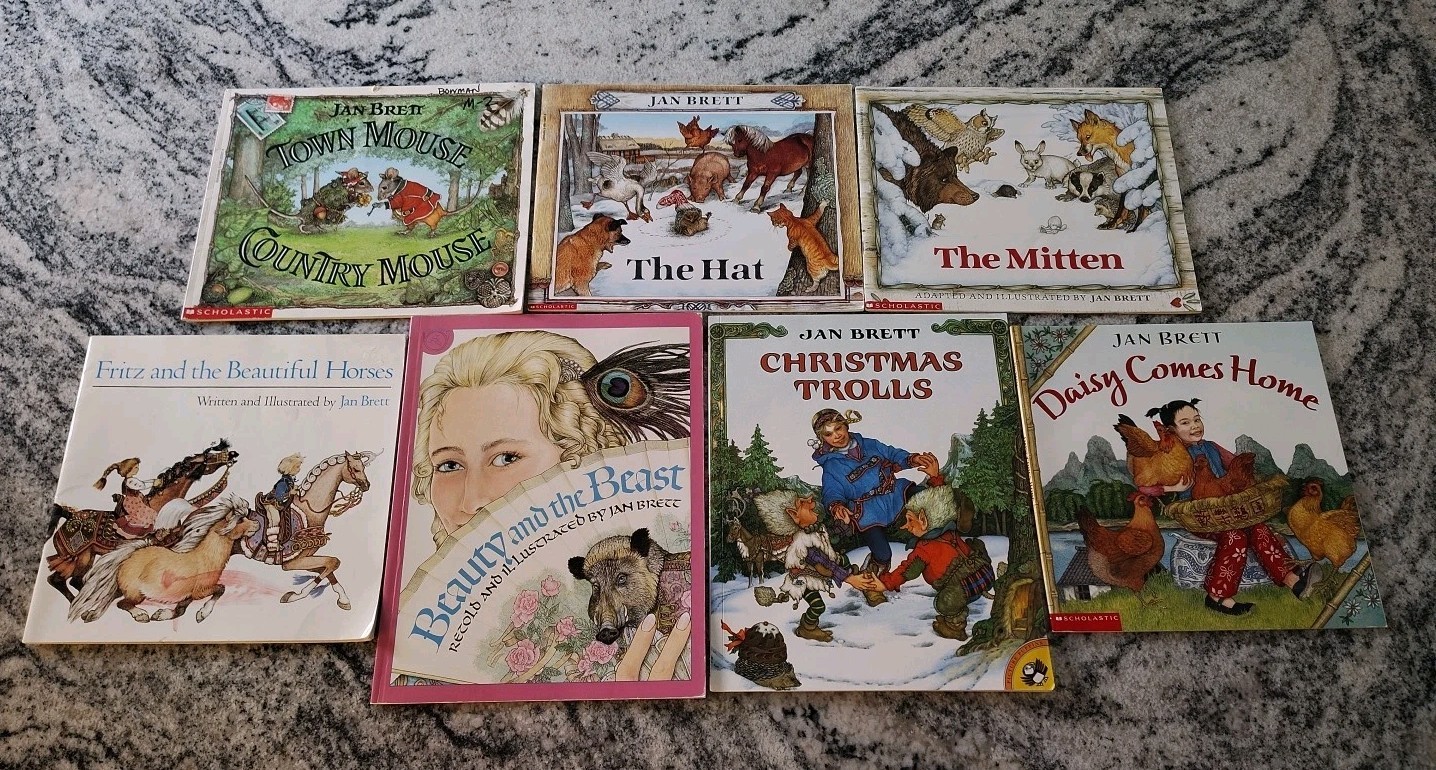 Lot Of 7 Jan Brett Children’s Picture Books Fairy Tales